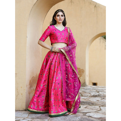 Gulabo Jaipur Aisha Pink Lehenga (Set of 3)