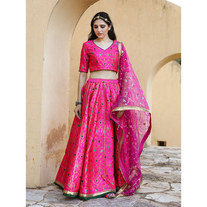 Gulabo Jaipur Aisha Pink Lehenga (Set of 3)