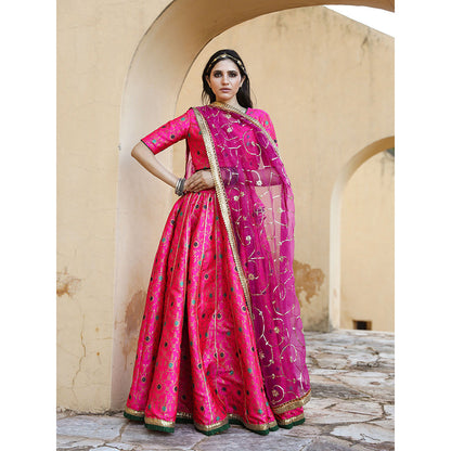 Gulabo Jaipur Aisha Pink Lehenga (Set of 3)