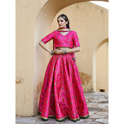 Gulabo Jaipur Aisha Pink Lehenga (Set of 3)