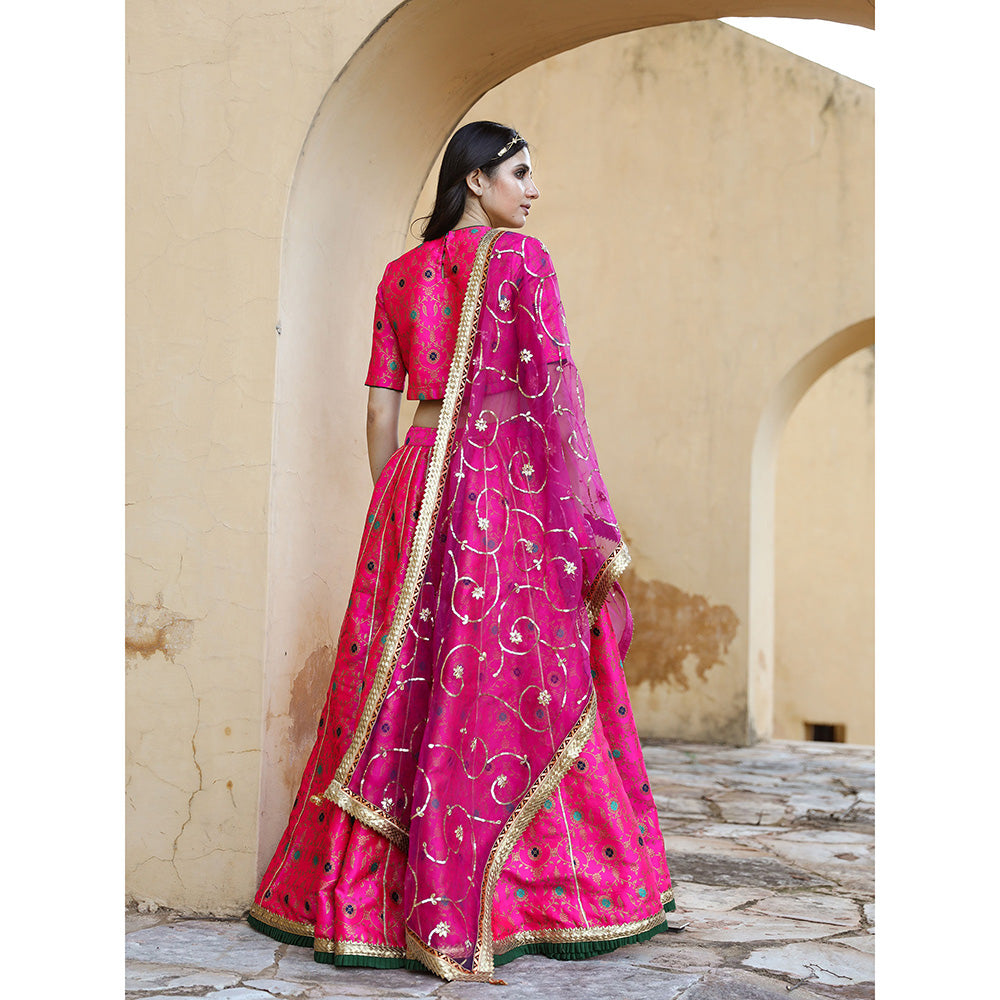 Gulabo Jaipur Aisha Pink Lehenga (Set of 3)