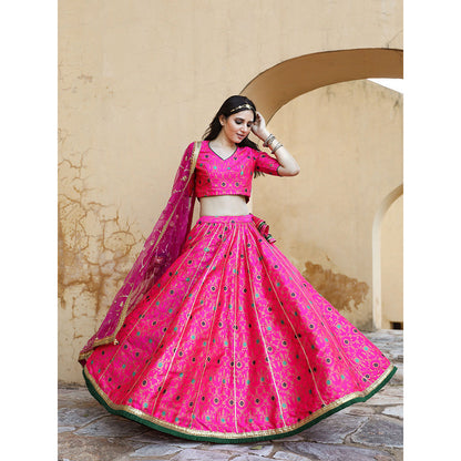 Gulabo Jaipur Aisha Pink Lehenga (Set of 3)