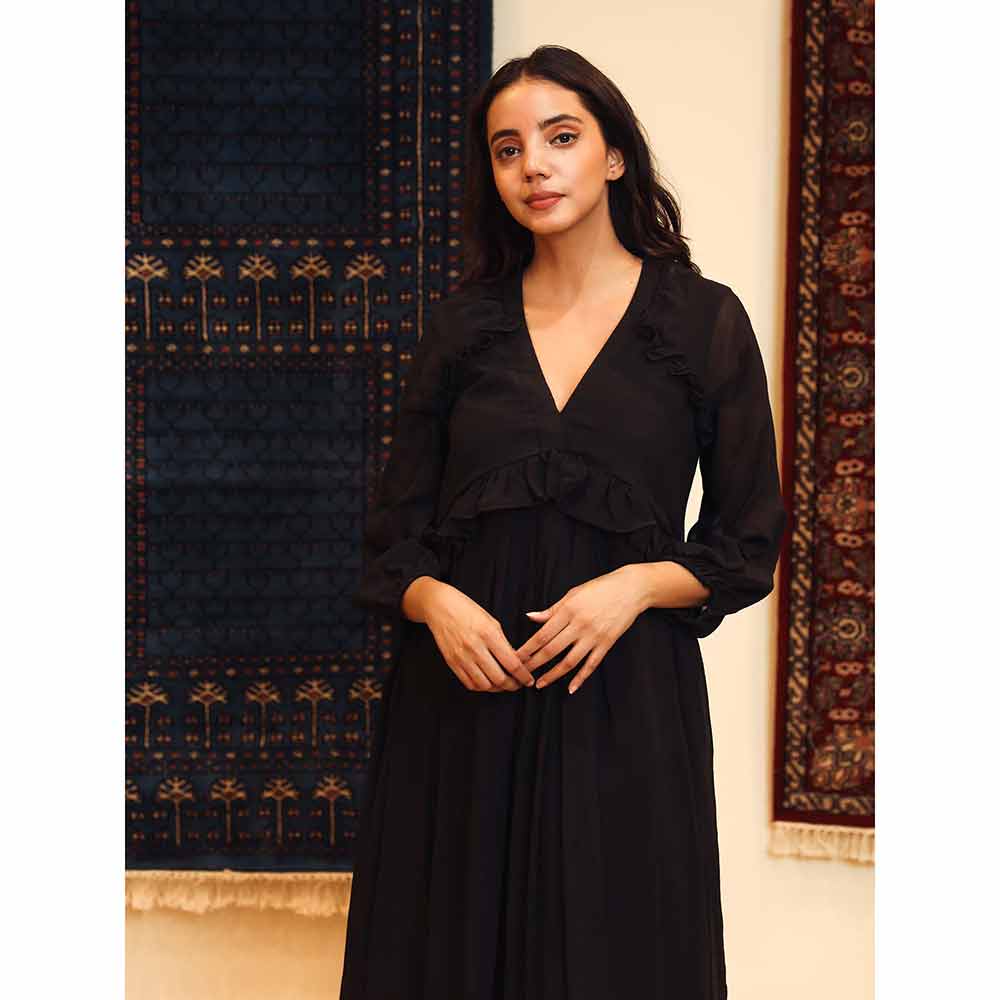Rozana  Jaipur Amina Black Dress