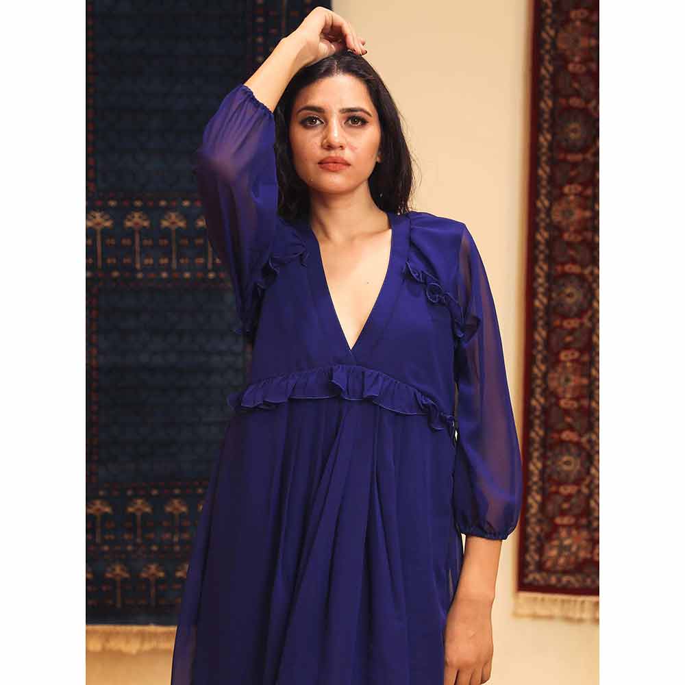 Rozana  Jaipur Amina Blue Dress (XXS )