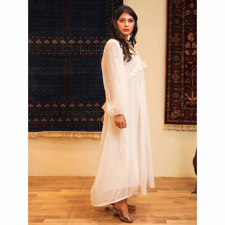 Rozana  Jaipur Amina White Dress (XXS )