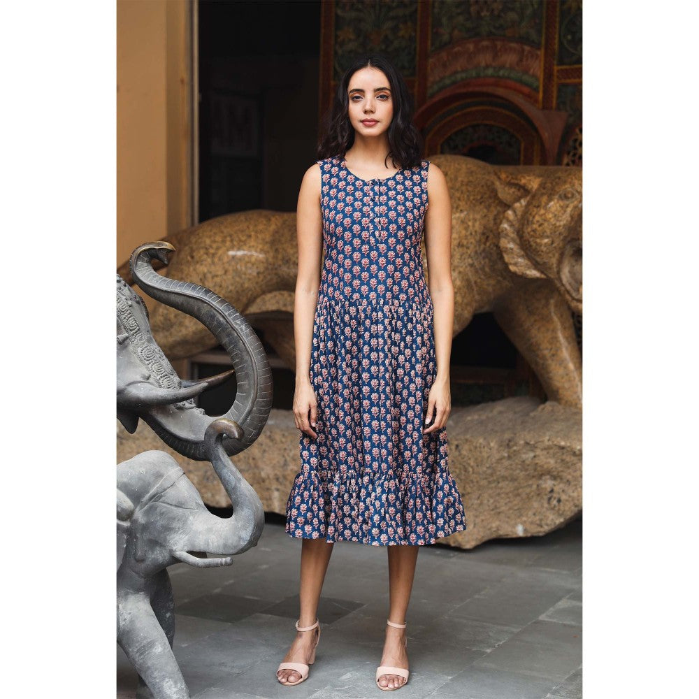 Gulabo Jaipur Aqsa Blue Dress (Set of 2)