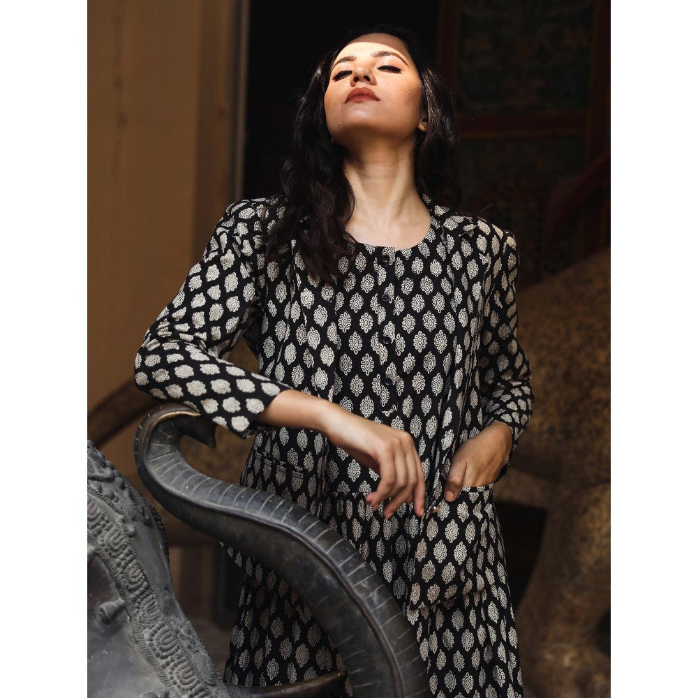 Gulabo Jaipur Aqsa Black Dress (Set of 2)