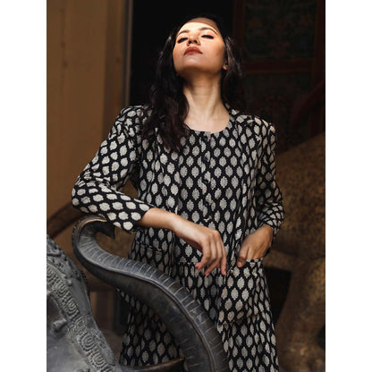Gulabo Jaipur Aqsa Black Dress (Set of 2)