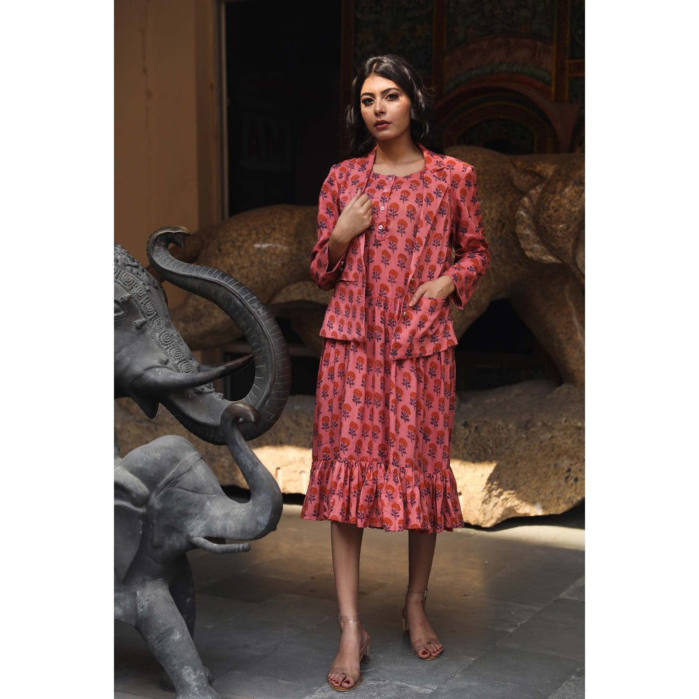 Gulabo Jaipur Aqsa Pink Dress (Set of 2)