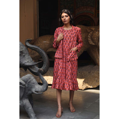 Gulabo Jaipur Aqsa Pink Dress (Set of 2)
