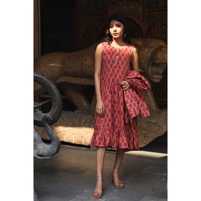 Gulabo Jaipur Aqsa Pink Dress (Set of 2)