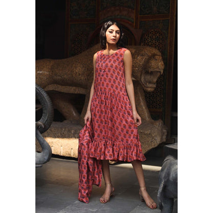 Gulabo Jaipur Aqsa Pink Dress (Set of 2)