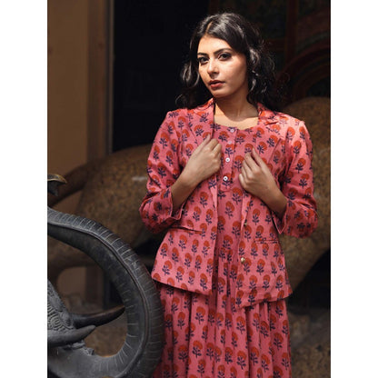 Gulabo Jaipur Aqsa Pink Dress (Set of 2)