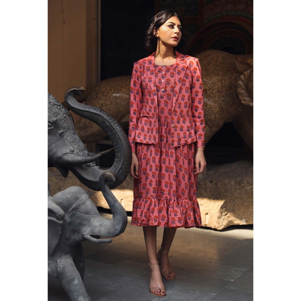 Gulabo Jaipur Aqsa Pink Dress (Set of 2)