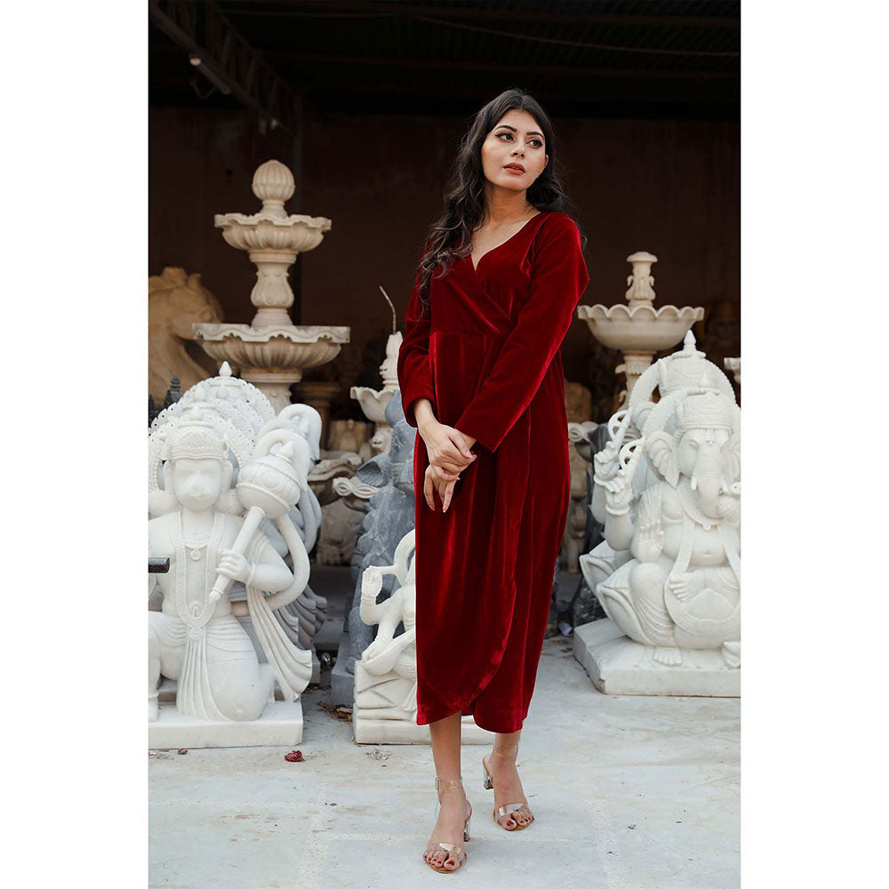 Gulabo Jaipur Kalki Maroon Dress