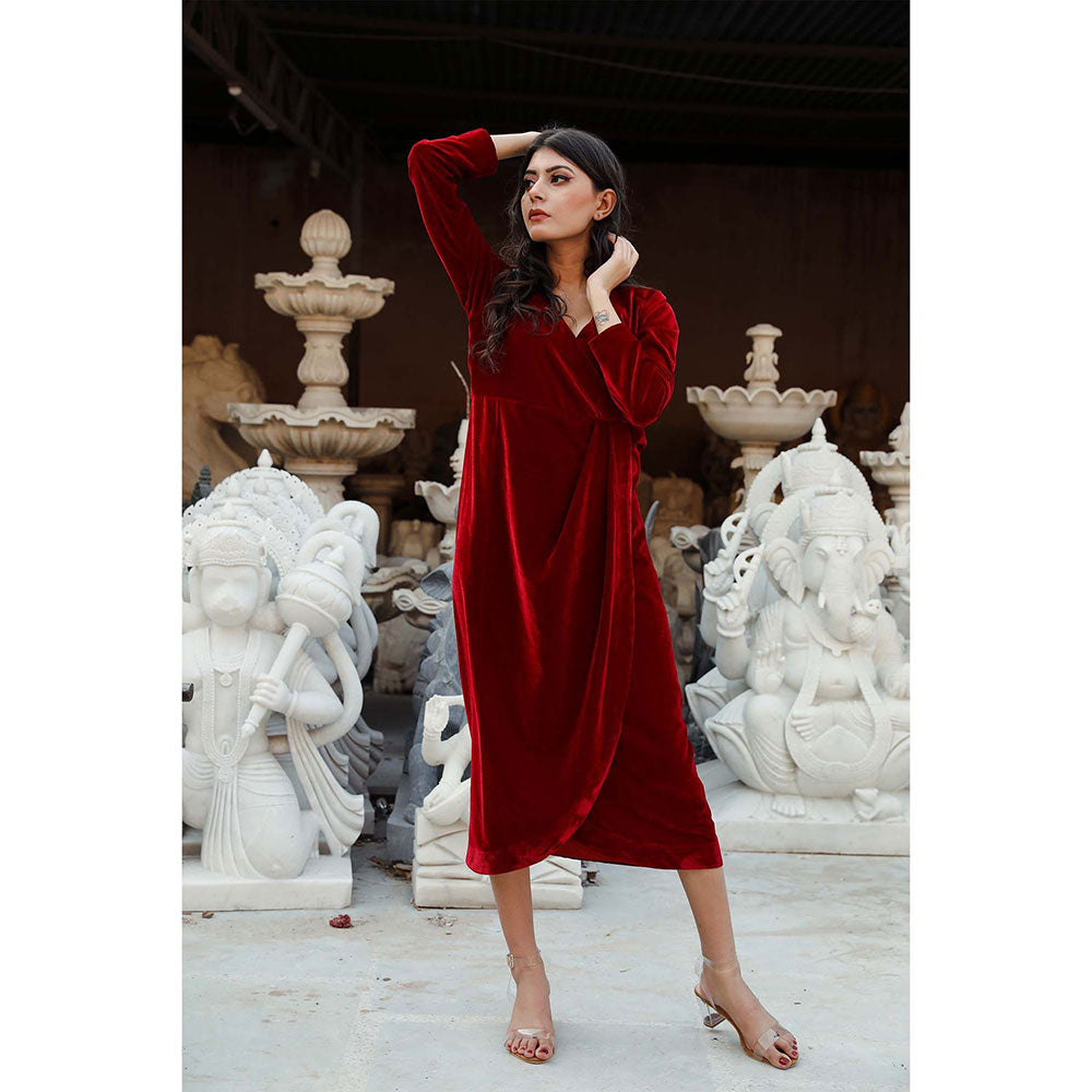 Gulabo Jaipur Kalki Maroon Dress