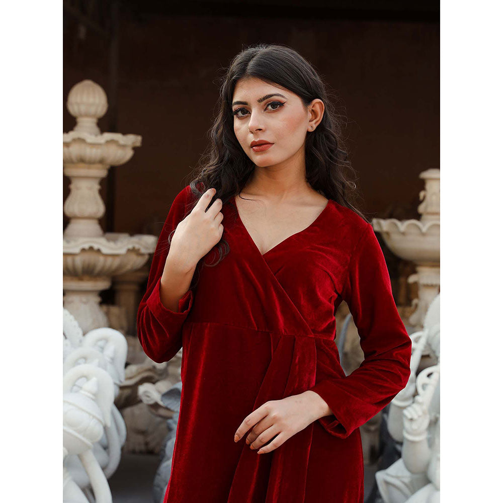 Gulabo Jaipur Kalki Maroon Dress