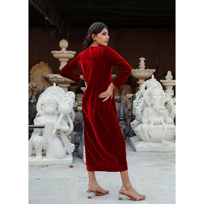 Gulabo Jaipur Kalki Maroon Dress