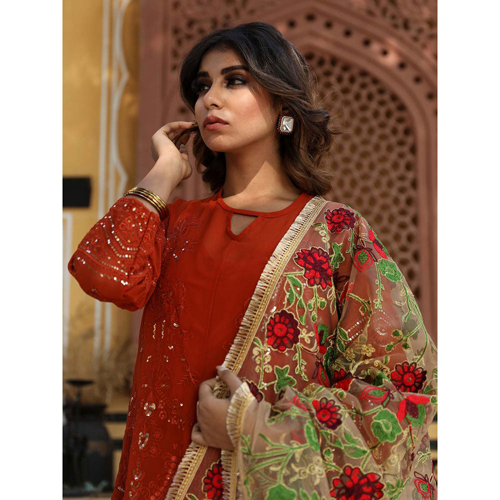 Gulabo Jaipur Gulnaz Orange Kurta (Set of 4)