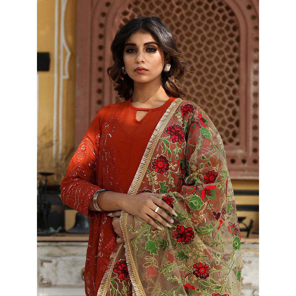 Gulabo Jaipur Gulnaz Orange Kurta (Set of 4)