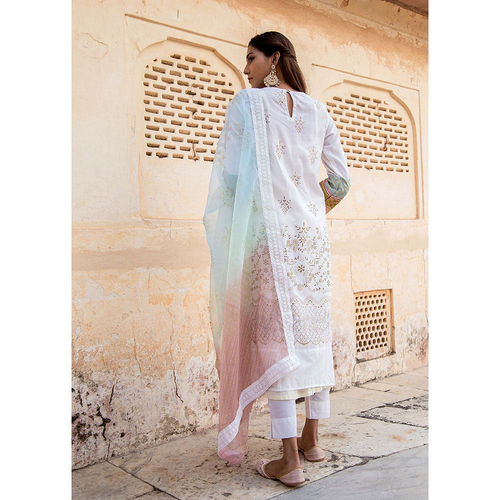 Gulabo Jaipur Gulrez White Kurta (Set of 4)