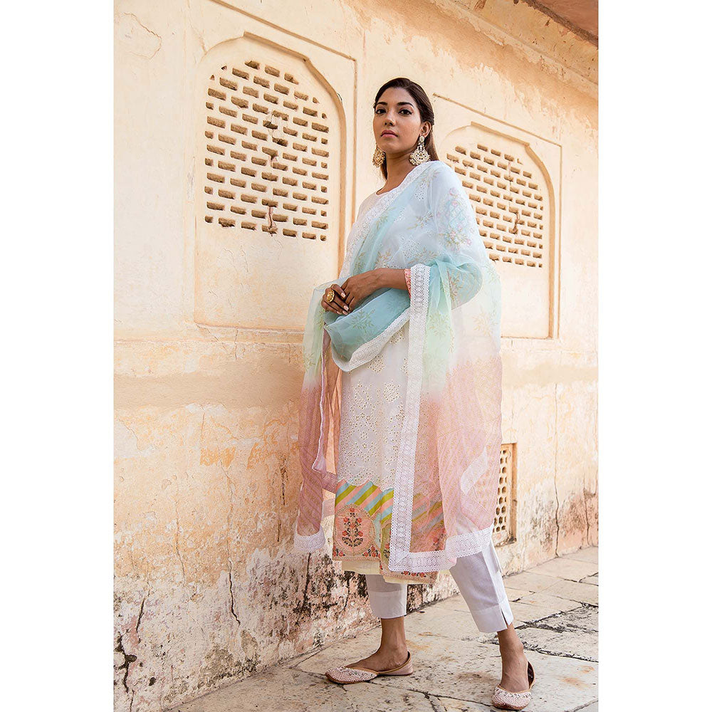 Gulabo Jaipur Gulrez White Kurta (Set of 4)