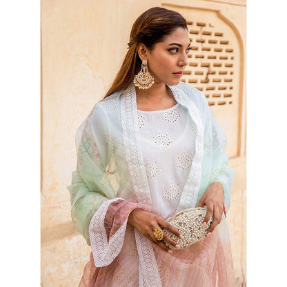 Gulabo Jaipur Gulrez White Kurta (Set of 4)