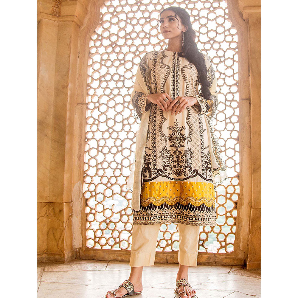 Gulabo Jaipur Nusrat Offwhite Kurta (Set of 4)