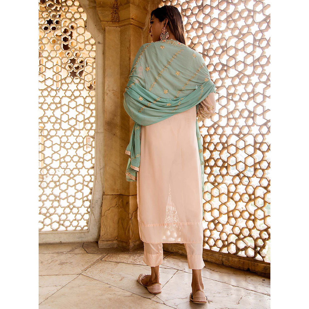 Gulabo Jaipur Gulneet Peach Kurta (Set of 4)