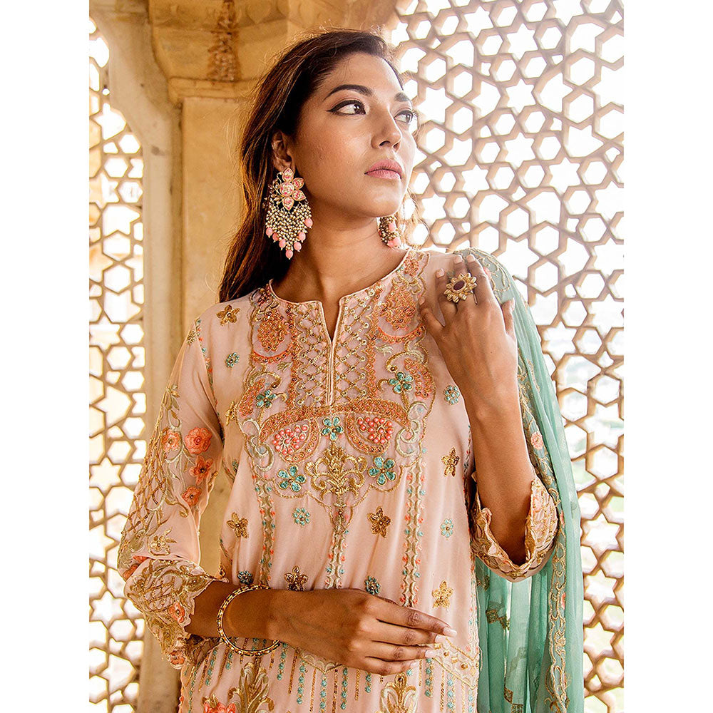 Gulabo Jaipur Gulneet Peach Kurta (Set of 4)