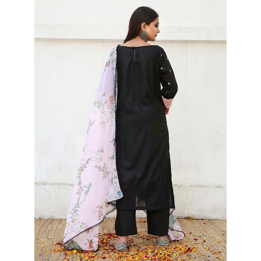 Gulabo Jaipur Nora Black Kurta (Set of 4)