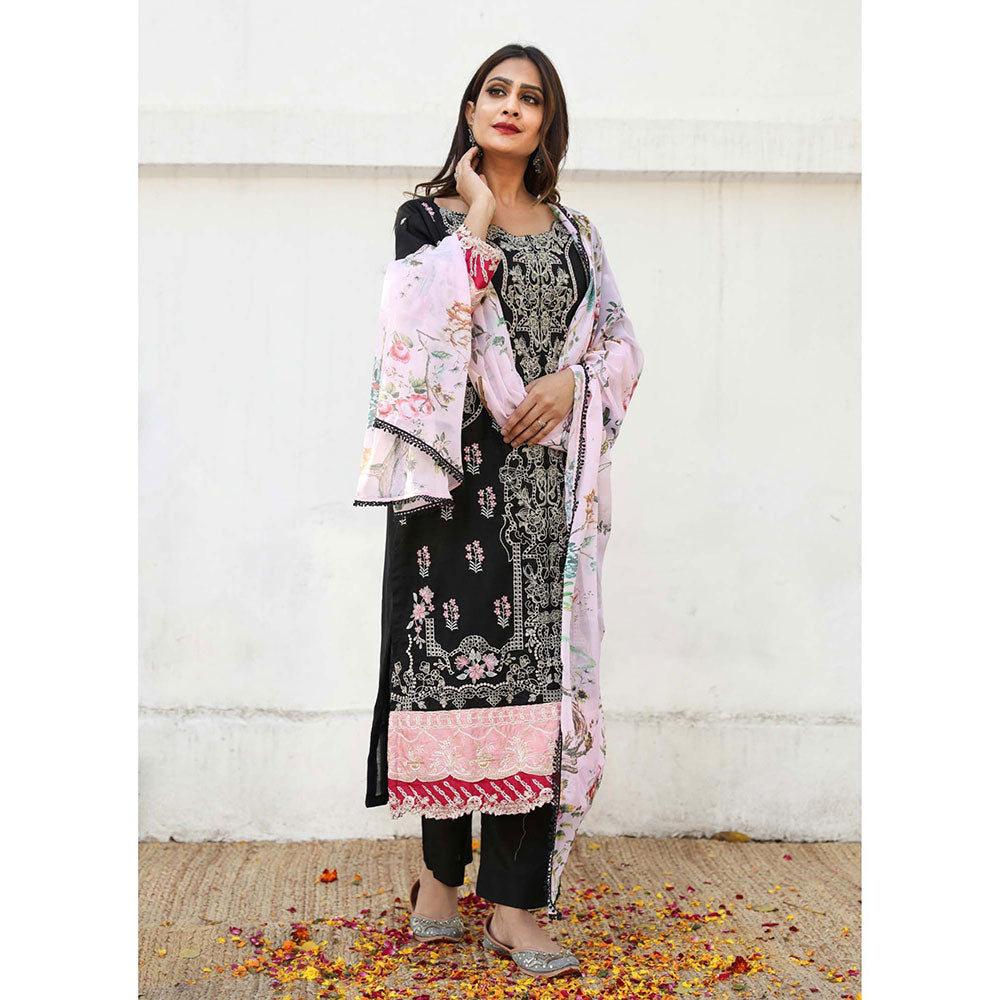 Gulabo Jaipur Nora Black Kurta (Set of 4)