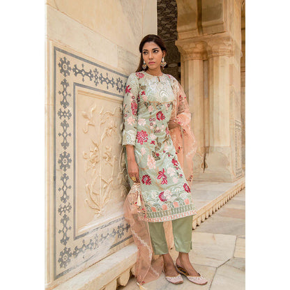 Gulabo Jaipur Gulshan Pista Kurta (Set of 4)