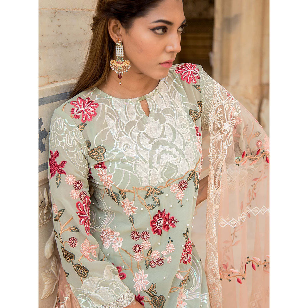 Gulabo Jaipur Gulshan Pista Kurta (Set of 4)