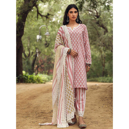 Gulabo Jaipur Adya Pink Kurta (Set of 3)