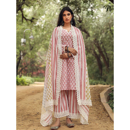 Gulabo Jaipur Adya Pink Kurta (Set of 3)