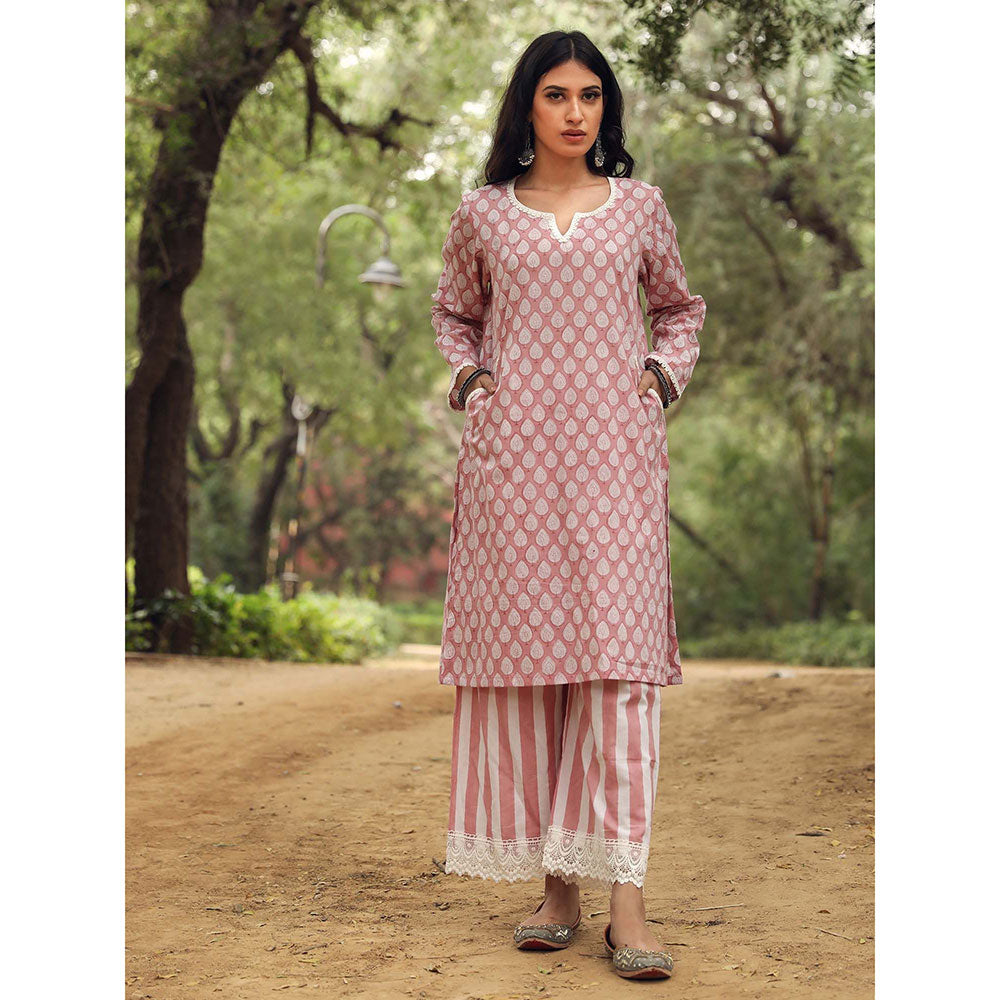 Gulabo Jaipur Adya Pink Kurta (Set of 3)