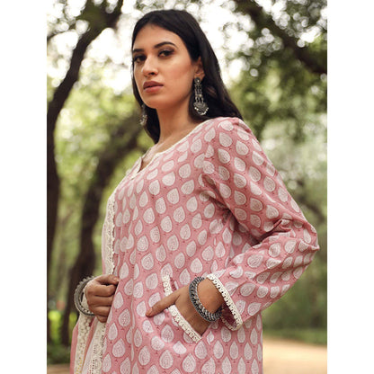 Gulabo Jaipur Adya Pink Kurta (Set of 3)