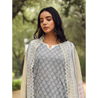 Gulabo Jaipur Adya Blue Kurta (Set of 3)
