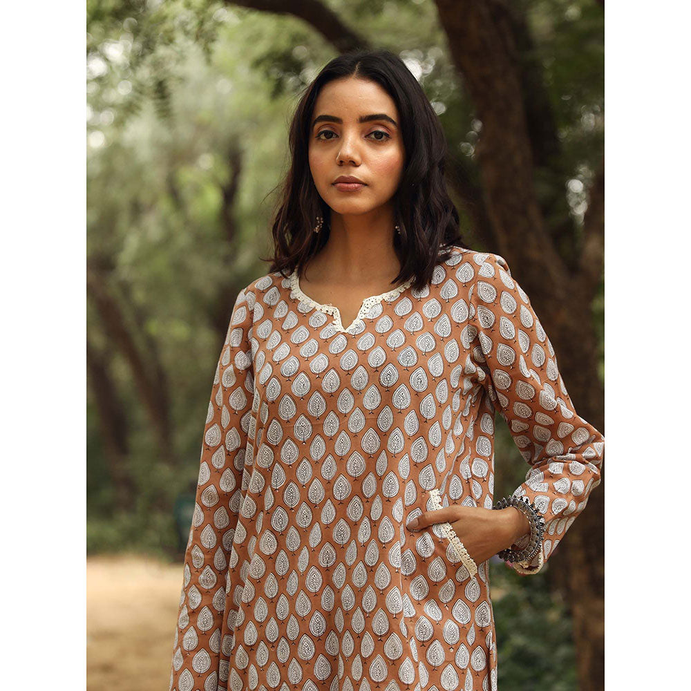 Gulabo Jaipur Adya Brown Kurta (Set of 3)