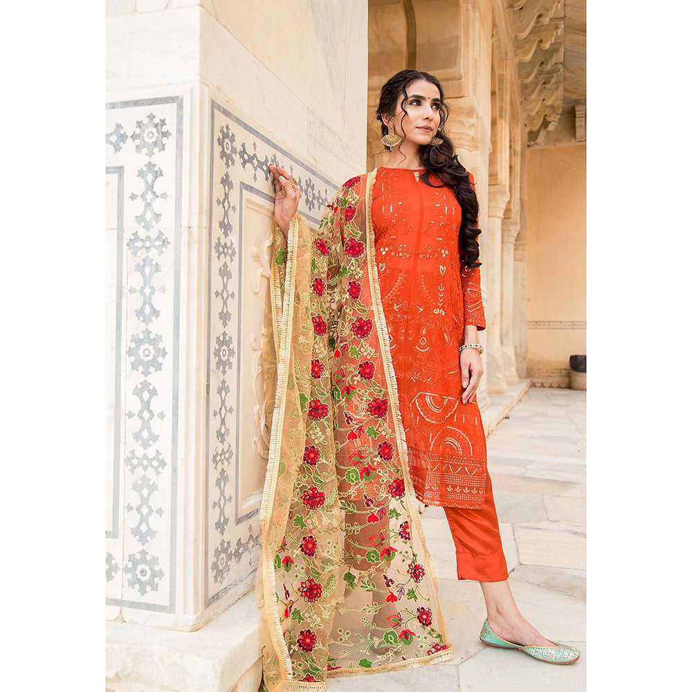 Gulabo Jaipur Fulki Red Pant (Set of 2)