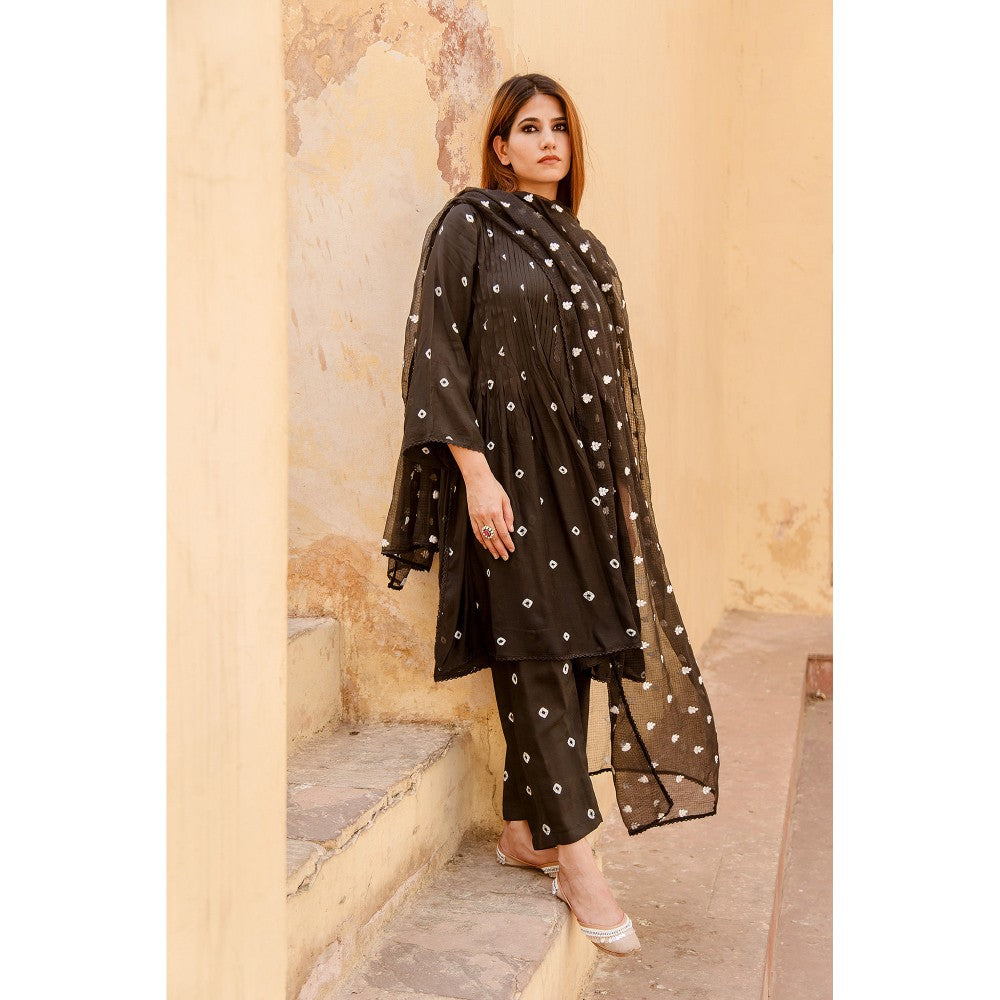 Gulabo Jaipur Ada Black Kurta (Set of 3)