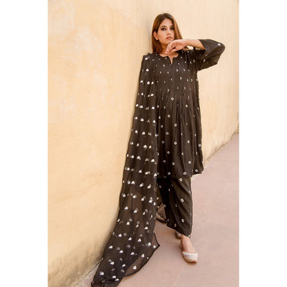 Gulabo Jaipur Ada Black Kurta (Set of 3)