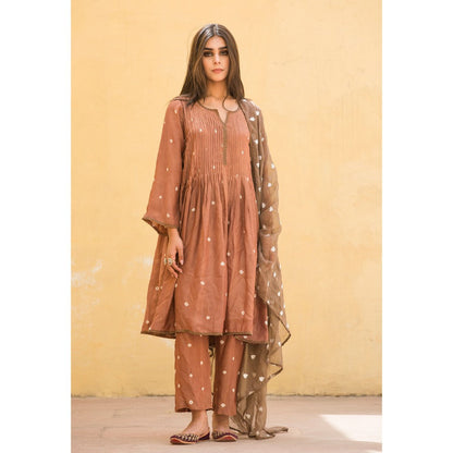 Gulabo Jaipur Ada Brown Kurta (Set of 3)