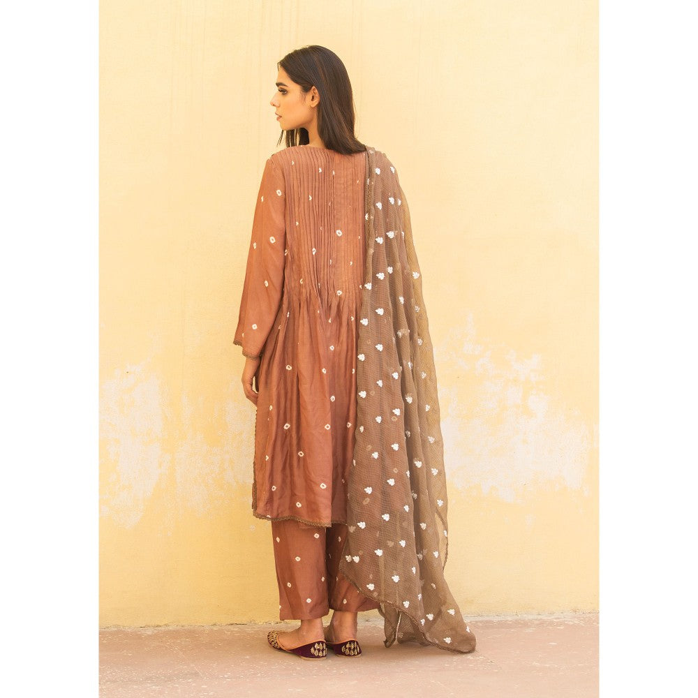 Gulabo Jaipur Ada Brown Kurta (Set of 3)