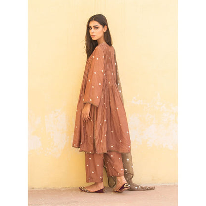Gulabo Jaipur Ada Brown Kurta (Set of 3)