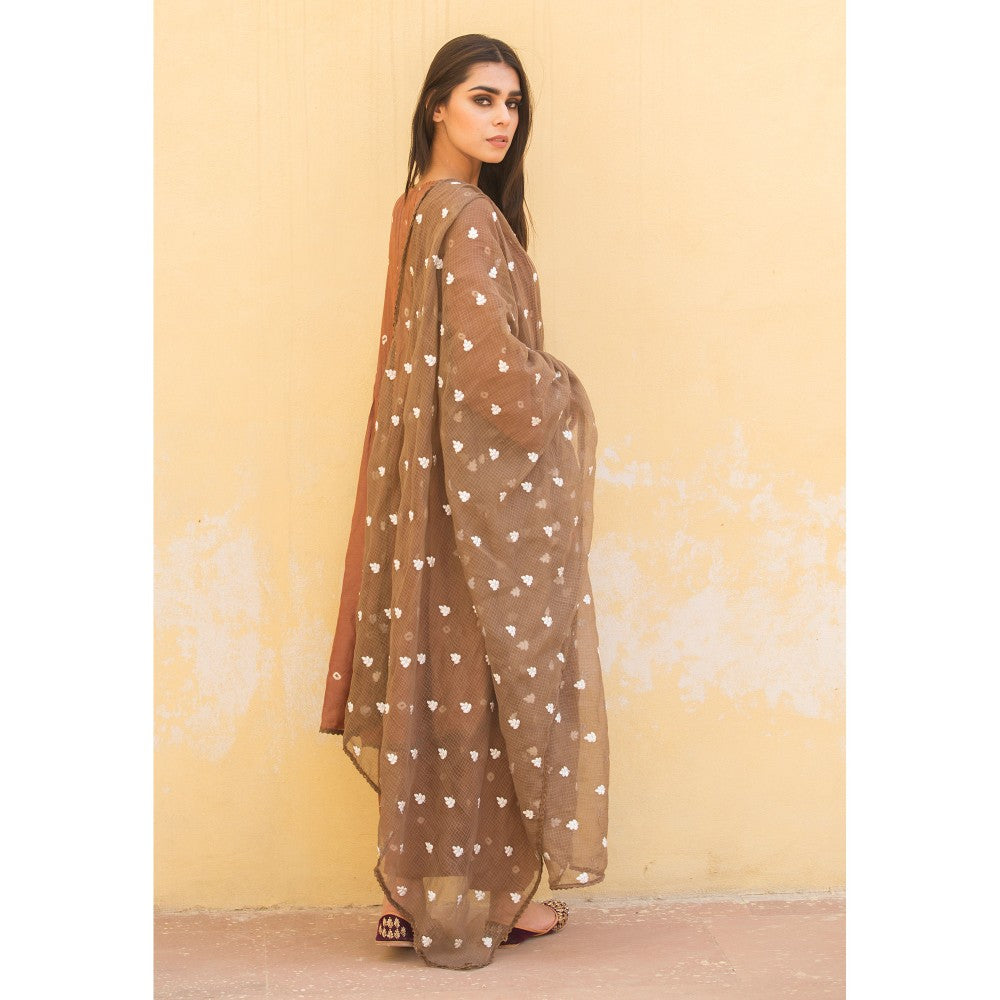 Gulabo Jaipur Ada Brown Kurta (Set of 3)