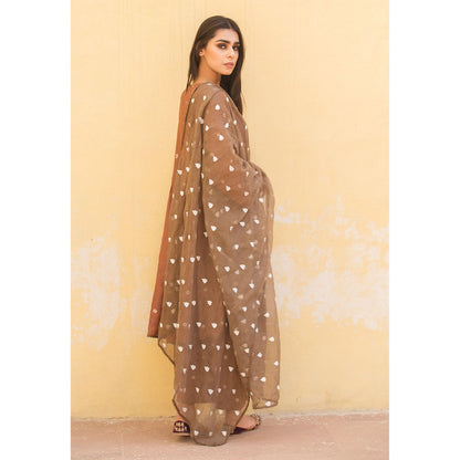 Gulabo Jaipur Ada Brown Kurta (Set of 3)
