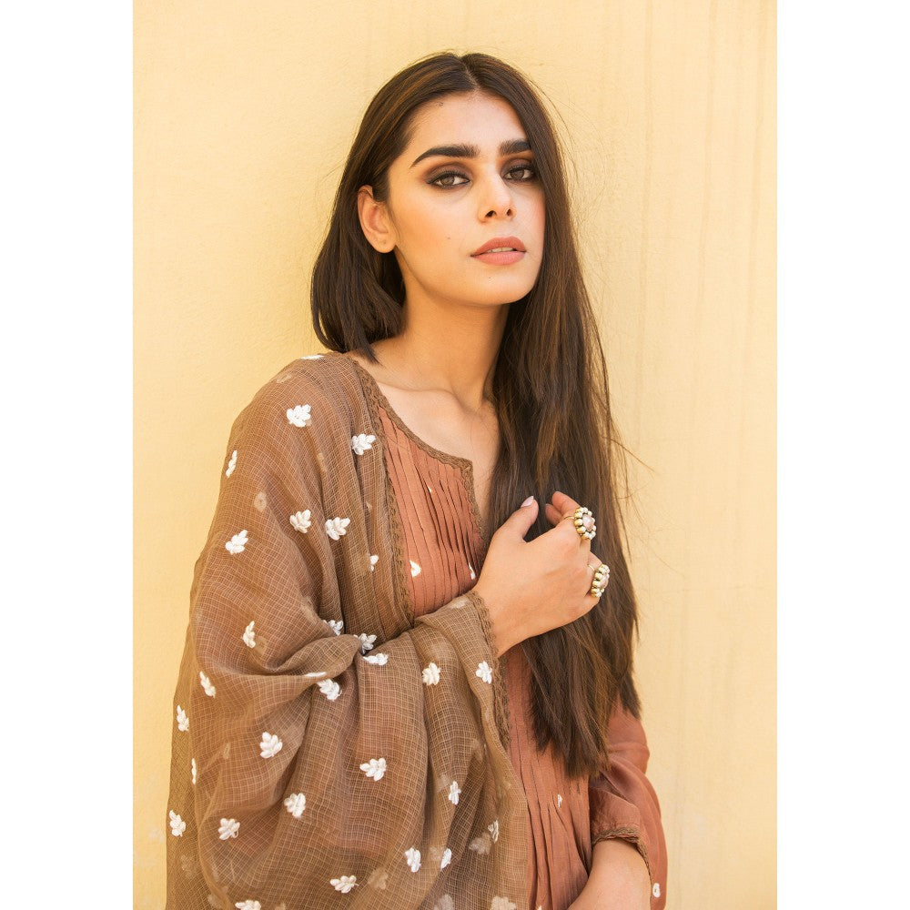 Gulabo Jaipur Ada Brown Kurta (Set of 3)