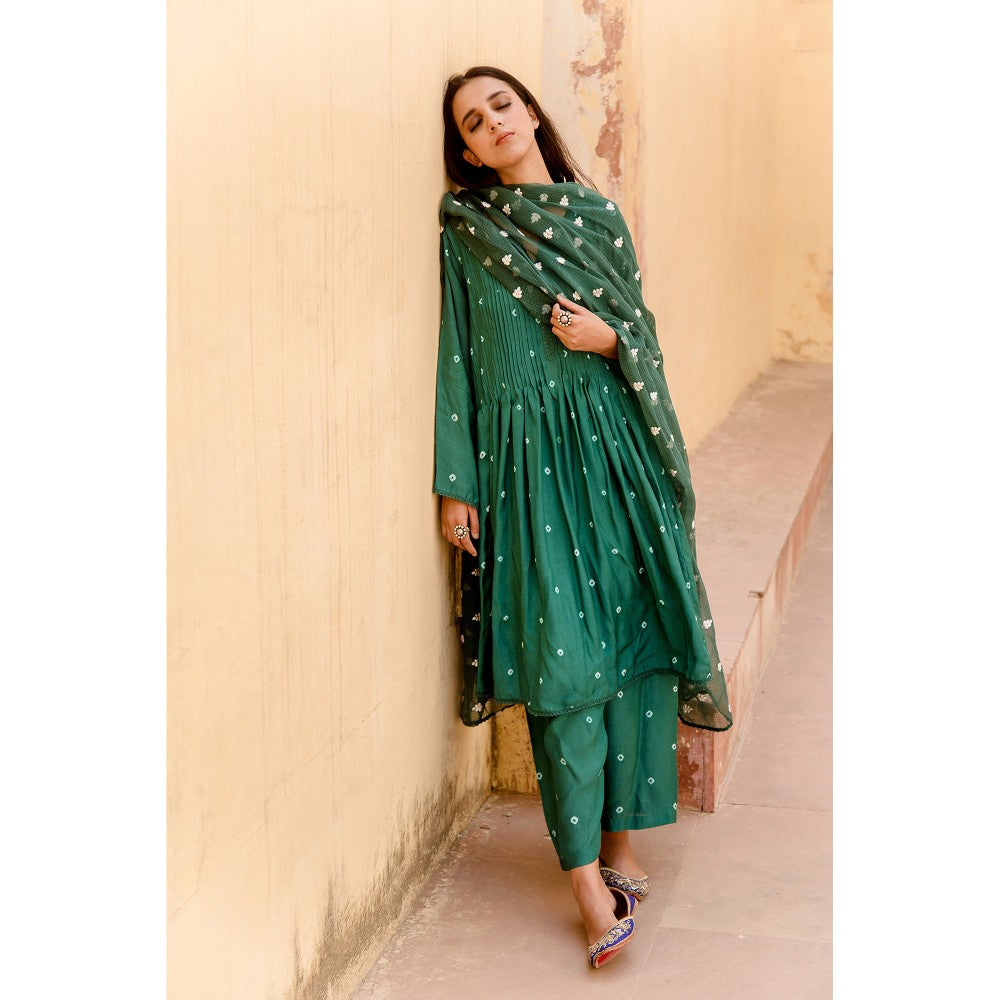 Gulabo Jaipur Ada Green Kurta (Set of 3)